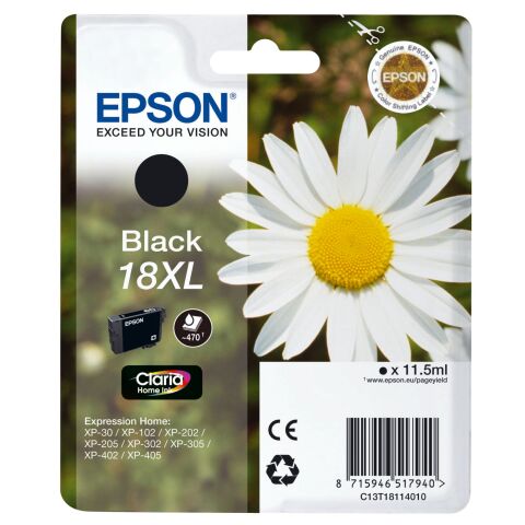 Epson 18XL cartucho original negro Alta capacidad (470 páginas)
