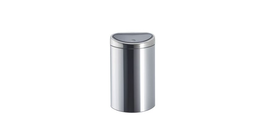 Poubelle 40 litres Brabantia Touch Bin ovale inox brillant