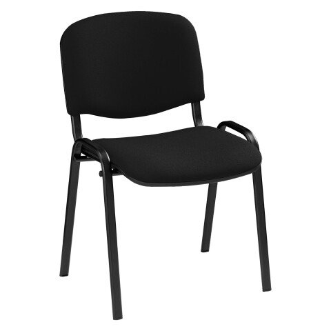Silla de oficina conferencia clásica negra patas negras