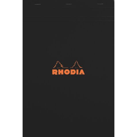 Bloc de bureau Rhodia 21 x 29,7 cm agrafé noir n°18 - 5 x 5 - 80 feuilles