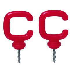 Crochet rouge pour kit chaîne et poteaux - lot de 4