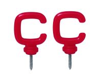 Crochet rouge pour kit chaîne et poteaux - lot de 4