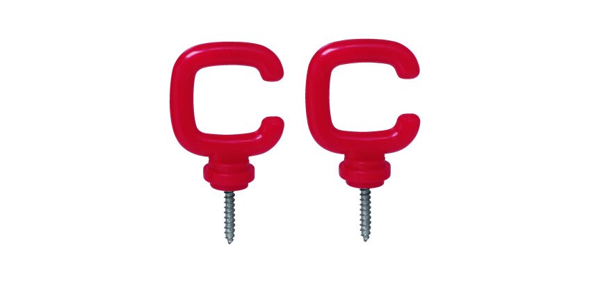 Crochet rouge pour kit chaîne et poteaux - lot de 4