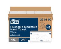 Handdoekjes Tork H3 Advanced, zigzag gevouwen, oplosbaar - Doos van 3750