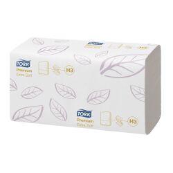 Papier essuie-mains pliage en C Tork H3 Premium doux- Carton de 3000