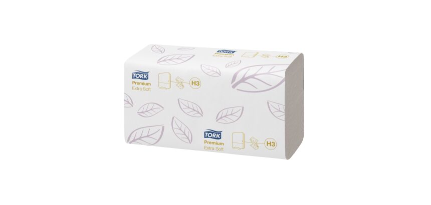 Papier essuie-mains pliage en C Tork H3 Premium doux- Carton de 3000