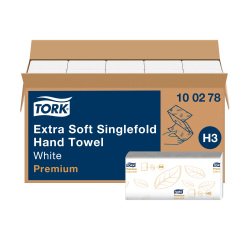 Secamanos plegado en V Tork H3 Premium suave - Caja de 3000