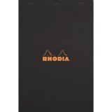 Bloc de bureau Rhodia 21 x 31,8 cm agrafé noir n°19 - quadrillé 5 x 5 - 80 pages