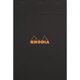 Bloc de bureau Rhodia 21 x 31,8 cm agrafé noir n°19 - quadrillé 5 x 5 - 80 pages