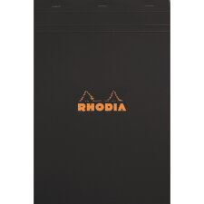 Bureaublok Rhodia 21 x 31,8 cm - zwart geniet n°19 - geruit 5 x 5 - 80 vellen