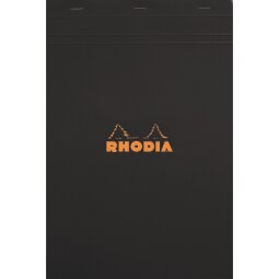 Bloc de bureau Rhodia 21 x 31,8 cm agrafé noir n°19 - quadrillé 5 x 5 - 80 pages