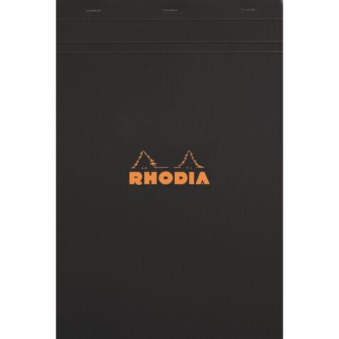 Bloc de bureau Rhodia 21 x 31,8 cm agrafé noir n°19 - 5 x 5 - 80 feuilles