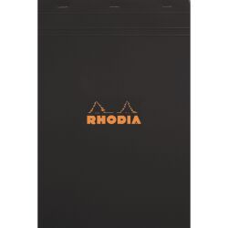 Bloc de bureau Rhodia 21 x 31,8 cm agrafé noir n°19 - 5 x 5 - 80 feuilles