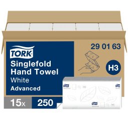 Essuie-mains pliage enchevêtré Tork H3 Advanced doux - Carton de 3750