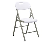Chaise pliante POLYVALENTE - polyéthylène blanche