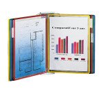 Pochettes protège-documents pivotant Tarifold PVC translucide A4 couleurs assorties - 10 pochettes