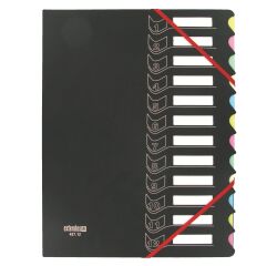 Eckspann-Sammelmappe Extendos in 2 Materialien mit 12 Unterteilungen - farbig sortiert