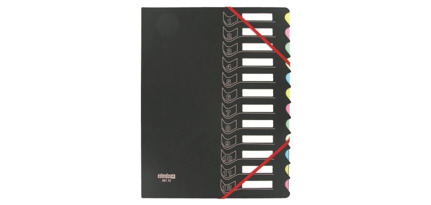 Trieur à élastiques carton / plastique Extendos 12 compartiments A4