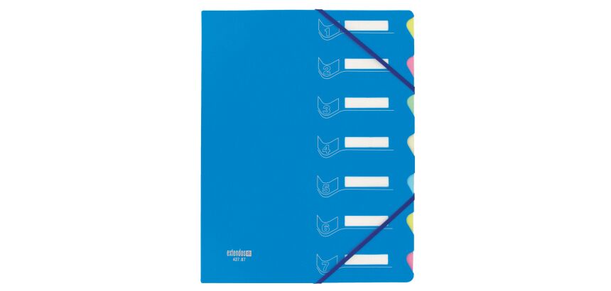 Trieur à élastiques carton / plastique Extendos 7 compartiments A4