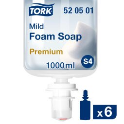 Jabón espuma Tork S4 Premium suave - Cartucho 1 litro