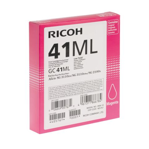 Ricoh GC-41 (405767) cartucho original magenta de alta capacidad (600 páginas)