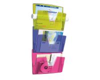 Expositor horizontal de pared de 3 compartimentos multicolor Cep