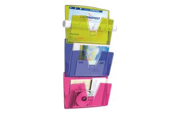 Expositor horizontal de pared de 3 compartimentos multicolor Cep