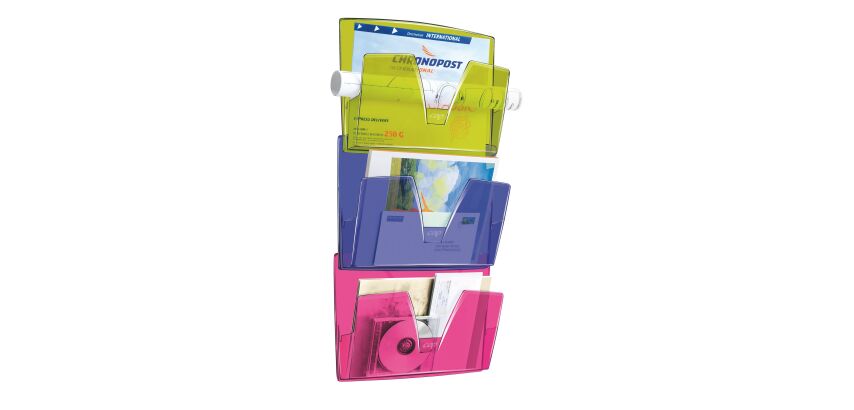 Trieur mural plastique CEP 3 compartiments 24 x 32 cm multicolore
