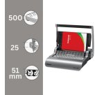 Rilegatrice a dorsi plastici Fellowes Quasar+ 500 Manuale - 500 fogli