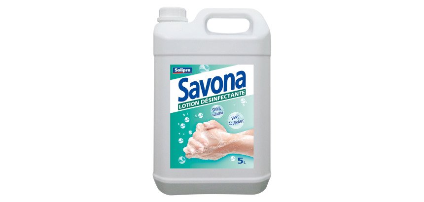 Savon liquide désinfectant Solipro Savona antiseptique - Bidon de 5 litres