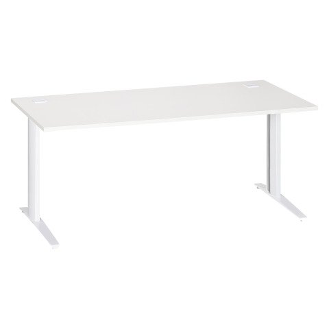 Mesa recta Excellens Patas fijas Metal Plus 180 cm Blanco / Blanco