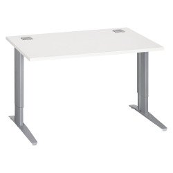 Bureau droit blanc réglable L 120 cm piètement "L" métal Essens