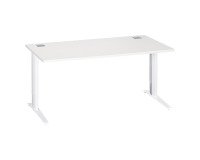 Straight desk Excellens Metal Plus with fixed or adjustable L-shaped legs during assembly