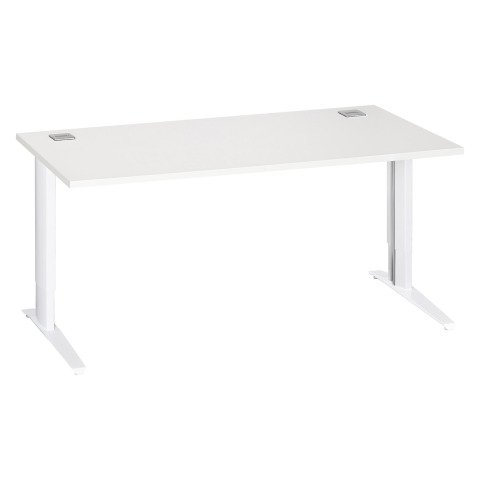 Mesa recta Excellens Patas Regulables Metal Plus 160 cm blanco. / Blanco