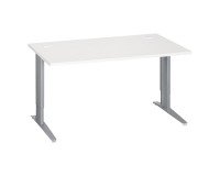 Bureau droit blanc réglable L 140 cm piètement "L" métal Essens