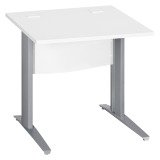 Bureau droit blanc L 80 cm piètement " L" métal Essens