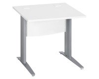 Bureau droit blanc L 80 cm piètement " L" métal Essens