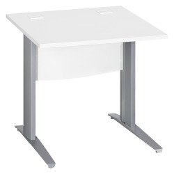 Bureau droit blanc L 80 cm piètement " L" métal Essens