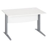 Bureau droit blanc L 120 cm piètement " L" métal Essens
