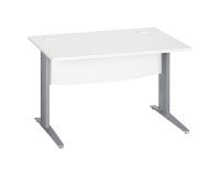 Bureau droit blanc L 120 cm piètement " L" métal Essens