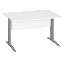 Bureau droit blanc L 120 cm piètement " L" métal Essens