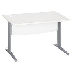 Bureau droit blanc L 120 cm piètement " L" métal Essens