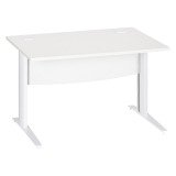 Bureau droit blanc L 120 cm piètement " L" métal Essens