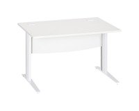 Bureau droit blanc L 120 cm piètement " L" métal Essens