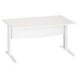 Bureau droit blanc L 140 cm piètement " L" métal Essens