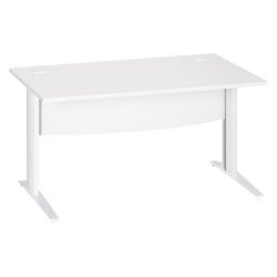 Bureau droit blanc L 140 cm piètement " L" métal Essens
