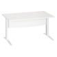 Bureau droit blanc L 140 cm piètement " L" métal Essens