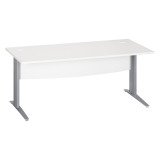 Bureau droit blanc L 180 cm piètement " L" métal Essens