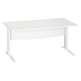 Bureau droit blanc L 160 cm piètement " L" métal Essens