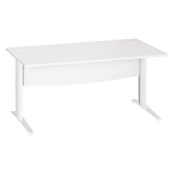 Bureau droit blanc L 160 cm piètement " L" métal Essens